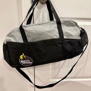 Gray & Black Planet Fitness Gym Duffle Bag